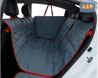 Автогамак Happy Dog Premium (Хэппи Дог Премиум). Цвет: маренго с красной окантовкой.