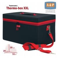 Термосумка "Thermo-box" (Термо-бокс). Размер XXL. Цвет: черный с красной окантовкой.