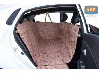 Автогамак Happy Dog Premium (Хэппи Дог Премиум). Цвет: собаки на бежевом фоне.