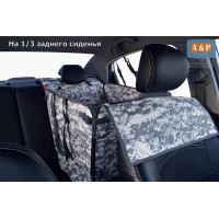 Автогамак Happy Dog Premium (Хэппи Дог Премиум). На 1/3 заднего сиденья. Цвет: серый пиксель.